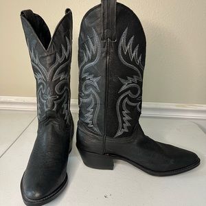 Abilene 6081 Pointed Toe Black Leather Cowboy Western Boots Men's US 10